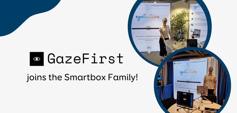 GazeFirst joins the Smartbox Family! Event display with two images.