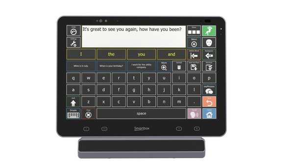 Grid Pad 16 with Lumin-i camera showing On Word vocabulary set.