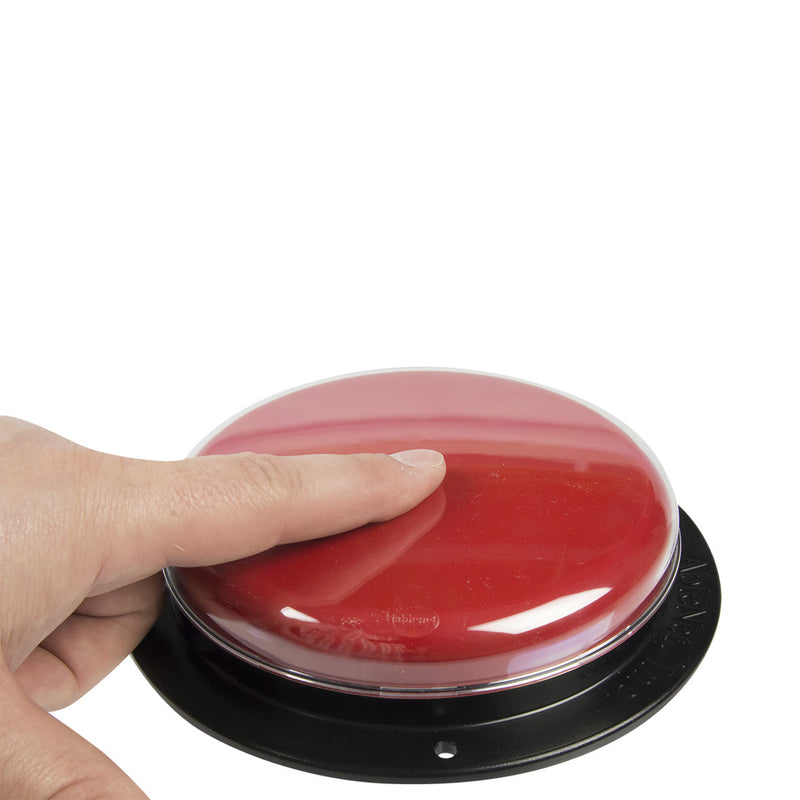 Finger pressing Big Red button switch