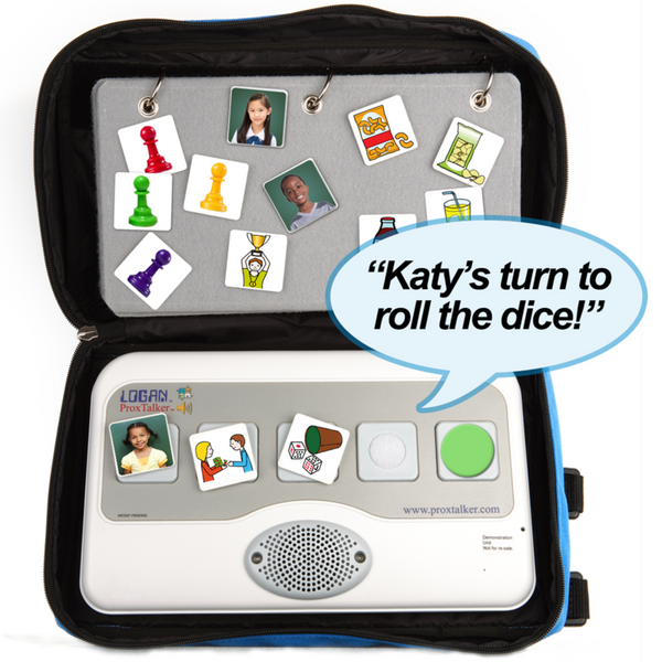 Open view with device saying katy's turn to roll the dice